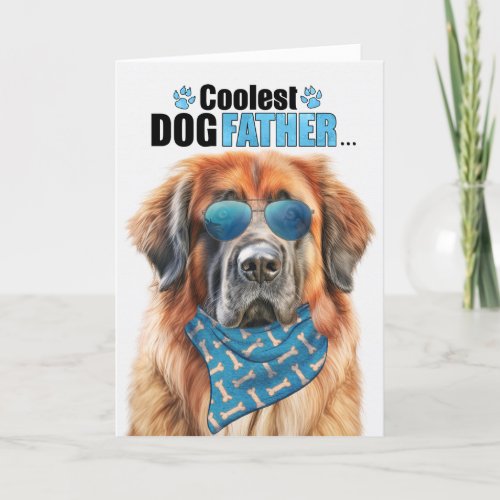 Leonberger Dog Coolest Dad Ever Fathers Day Holiday Card