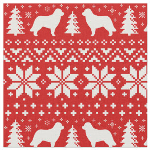 Leonberger Dog Silhouettes Christmas Holiday Fabric