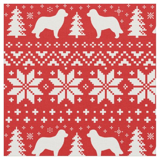 Leonberger Dog Silhouettes Christmas Holiday Fabric
