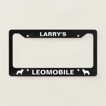 Leonberger Dog Silhouettes Leomobile Custom License Plate Frame by jennsdoodleworld at Zazzle