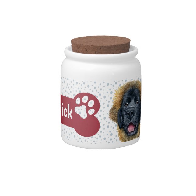 Leonberger Dog Treat Jar (Front)