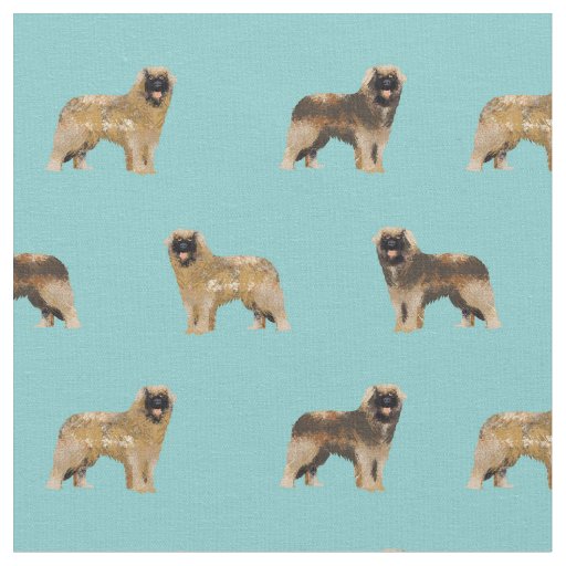 leonberger dogs light blue fabric
