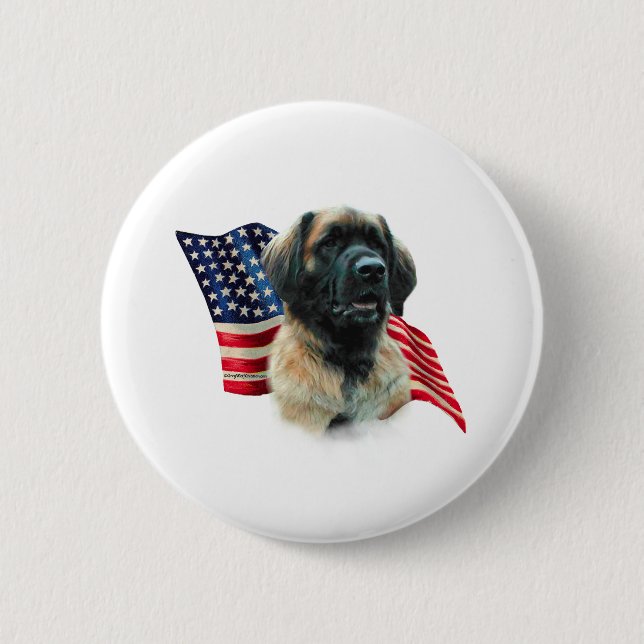 Leonberger Flag Pinback Button (Front)