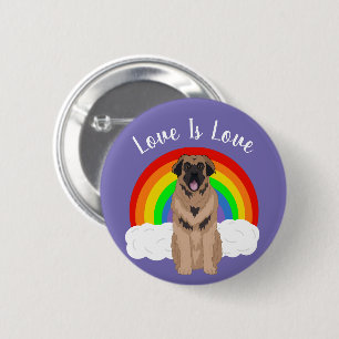 Leonberger Gay Pride Rainbow  Button
