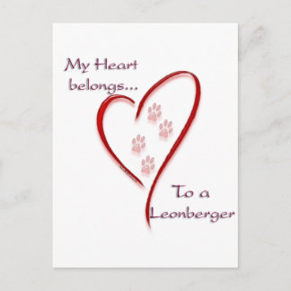 Leonberger Heart Belongs Postcard
