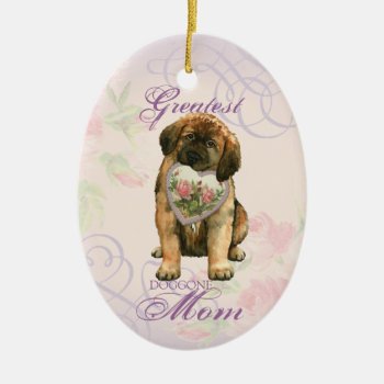 Leonberger Heart Mom Ceramic Ornament by DogsInk at Zazzle
