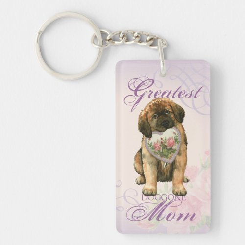 Leonberger Heart Mom Keychain