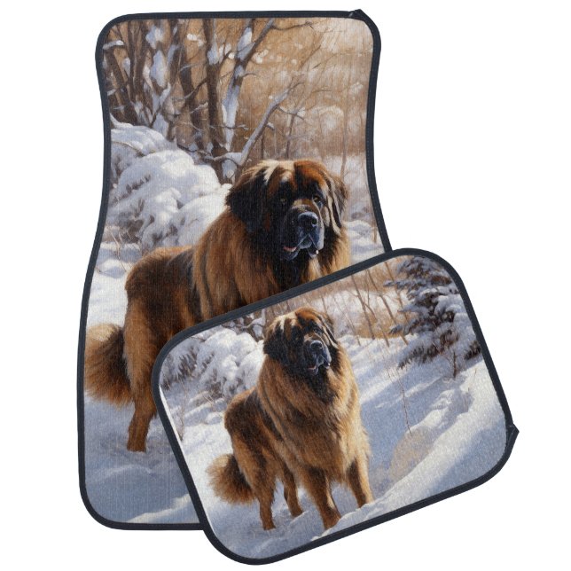 Leonberger Let It Snow Christmas Car Floor Mat (Set)