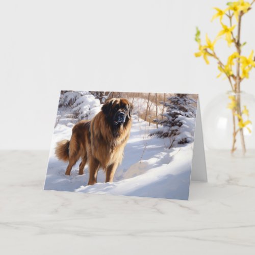 Leonberger Let It Snow Christmas Card