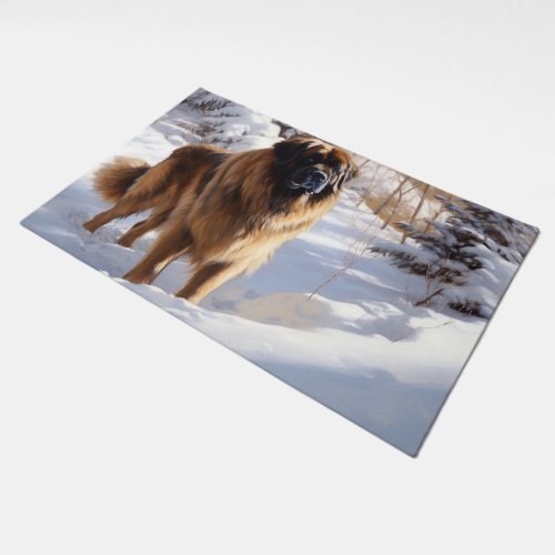 Leonberger Let It Snow Christmas Doormat