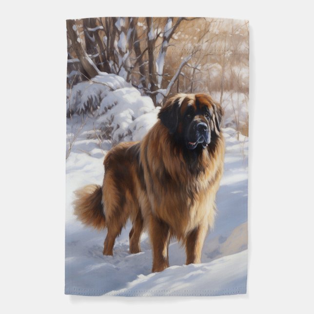 Leonberger Let It Snow Christmas Garden Flag (Front)