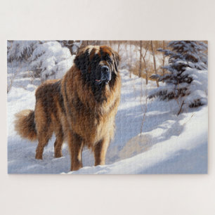 Leonberger Let It Snow Christmas Jigsaw Puzzle