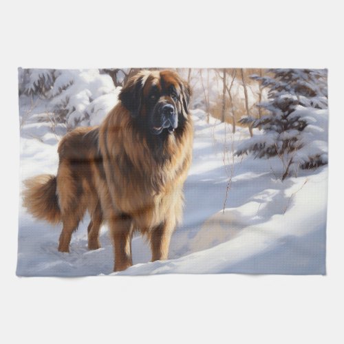 Leonberger Let It Snow Christmas Kitchen Towel