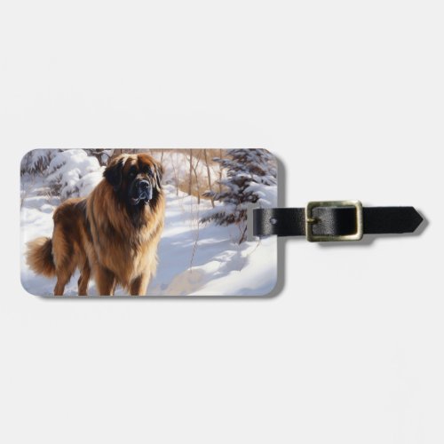 Leonberger Let It Snow Christmas Luggage Tag