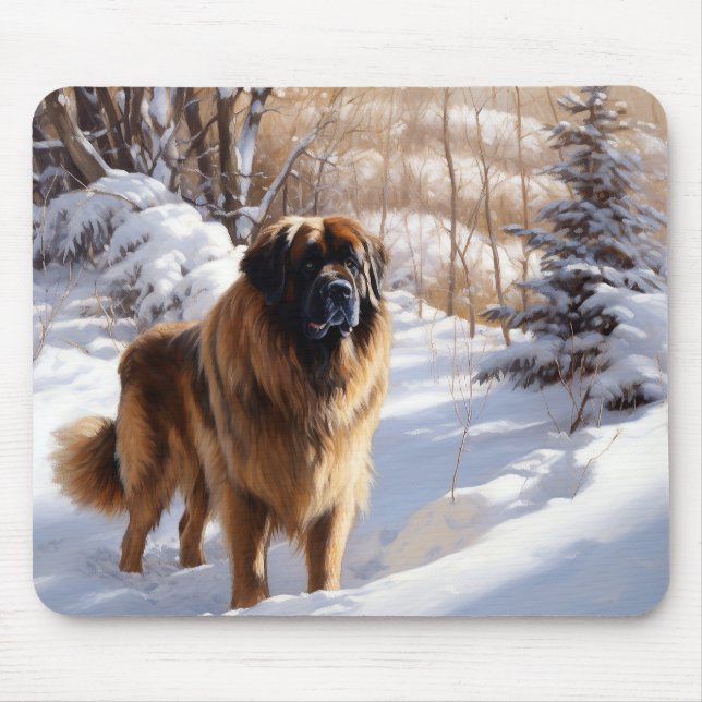 Leonberger Let It Snow Christmas Mouse Pad (Front)