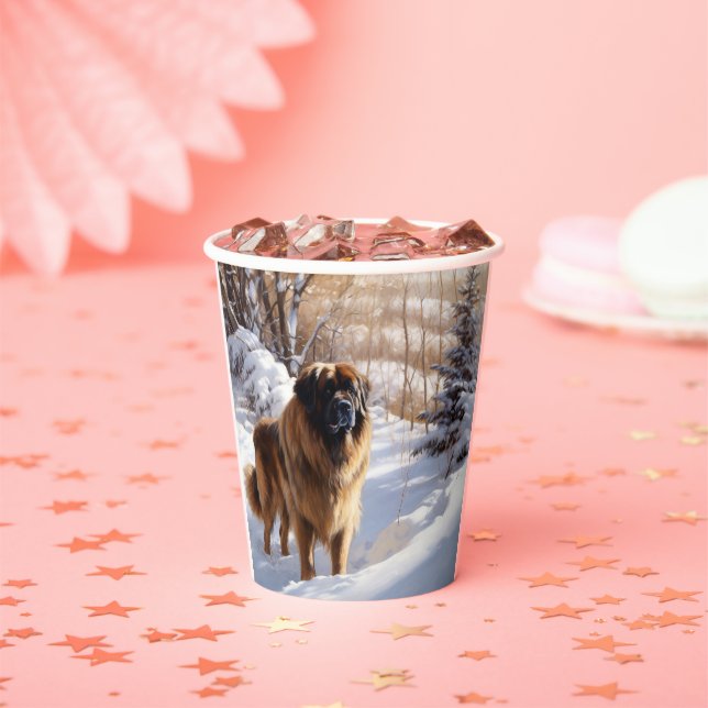Leonberger Let It Snow Christmas Paper Cups (Insitu)