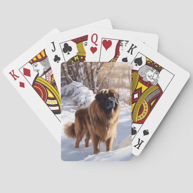 Leonberger Let It Snow Christmas Poker Cards (Back)