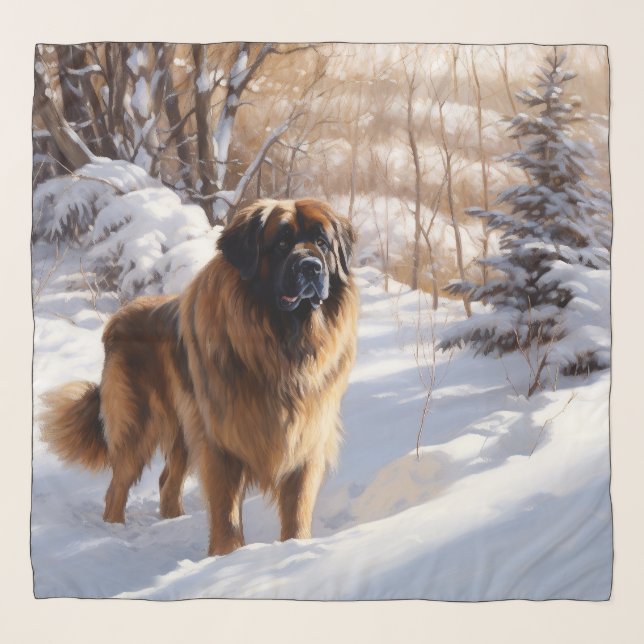 Leonberger Let It Snow Christmas Scarf (Front)
