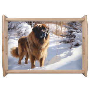 Leonberger Let It Snow Christmas Serving Tray