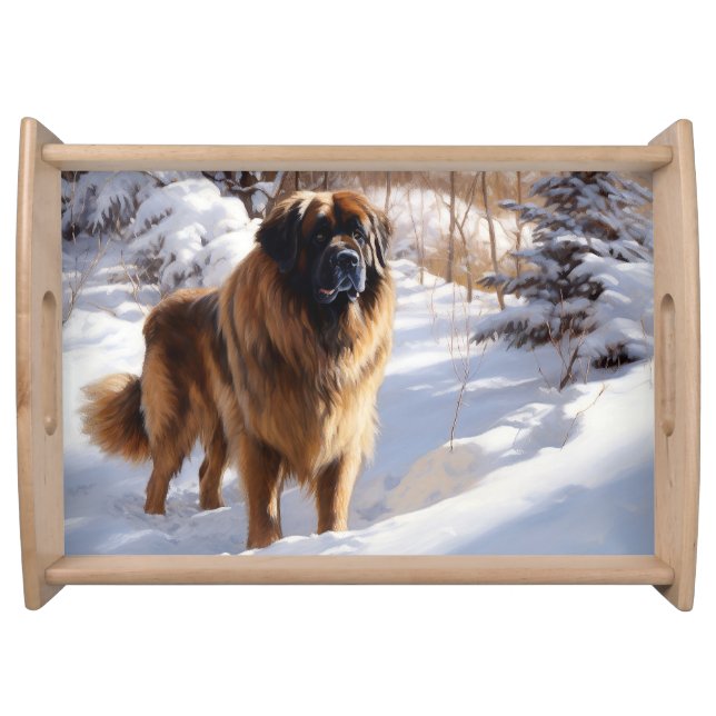 Leonberger Let It Snow Christmas Serving Tray (Front)