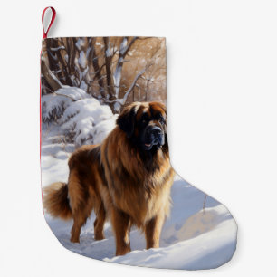 Leonberger Let It Snow Christmas Small Christmas Stocking