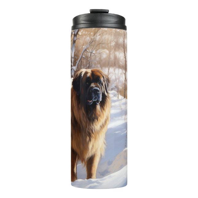 Leonberger Let It Snow Christmas Thermal Tumbler (Front)