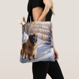 Leonberger Let It Snow Christmas Tote Bag