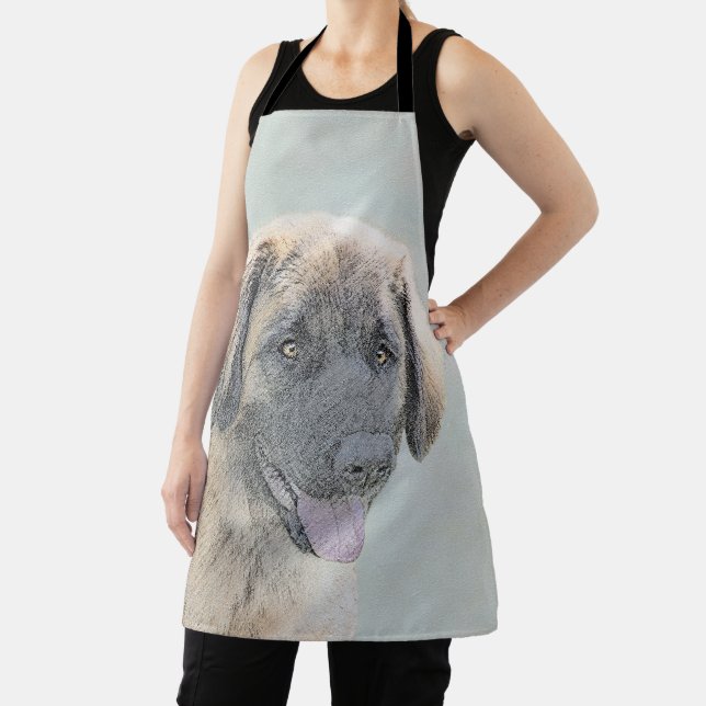Leonberger Painting - Cute Original Dog Art Apron (Insitu)