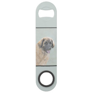 Leonberger Painting - Cute Original Dog Art Bar Key
