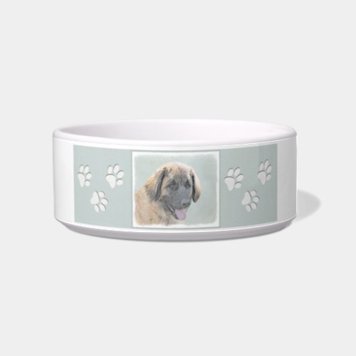 Leonberger Painting _ Cute Original Dog Art Bowl