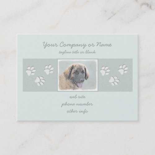 Leonberger Painting _ Cute Original Dog Art Business Card