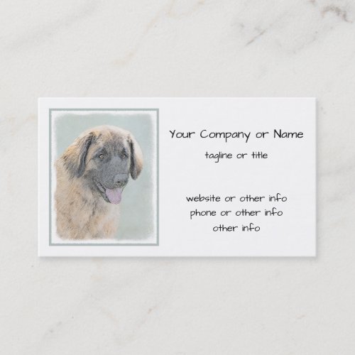 Leonberger Painting _ Cute Original Dog Art Business Card