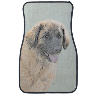 Leonberger Painting - Cute Original Dog Art Car Mat
