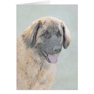 Leonberger Painting - Cute Original Dog Art Cards