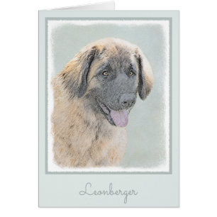 Leonberger Painting - Cute Original Dog Art Cards