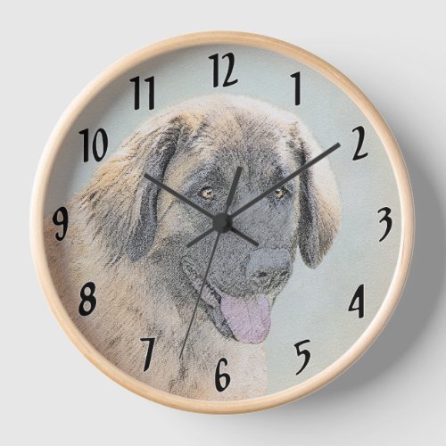 Leonberger Painting _ Cute Original Dog Art Clock
