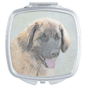 Leonberger Painting - Cute Original Dog Art Compact Mirror