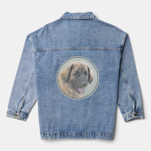 Leonberger Painting - Cute Original Dog Art Denim Jacket