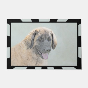 Leonberger Painting - Cute Original Dog Art Doormat