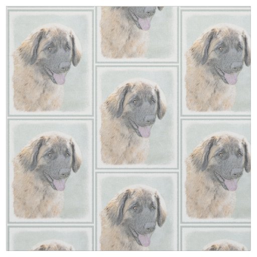 Leonberger Painting - Cute Original Dog Art Fabric