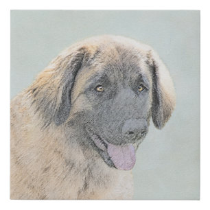 Leonberger Painting - Cute Original Dog Art Faux Canvas Print
