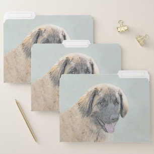 Leonberger Painting - Cute Original Dog Art File Folder
