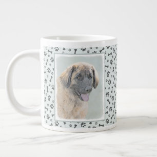 Leonberger Painting - Cute Original Dog Art Giant Coffee Mug