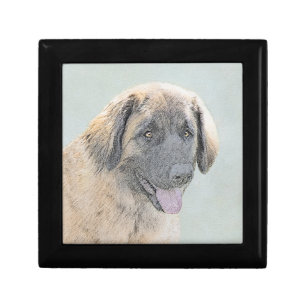 Leonberger Painting - Cute Original Dog Art Gift Box