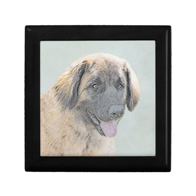 Leonberger Painting - Cute Original Dog Art Gift Box (Front)