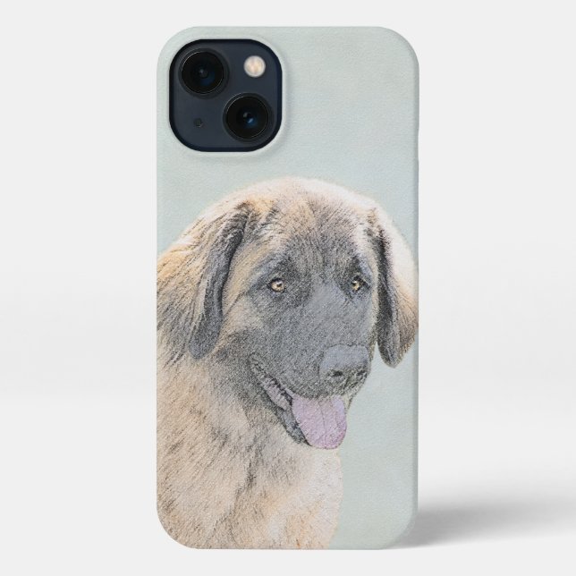Leonberger Painting - Cute Original Dog Art iPhone Case (Back)