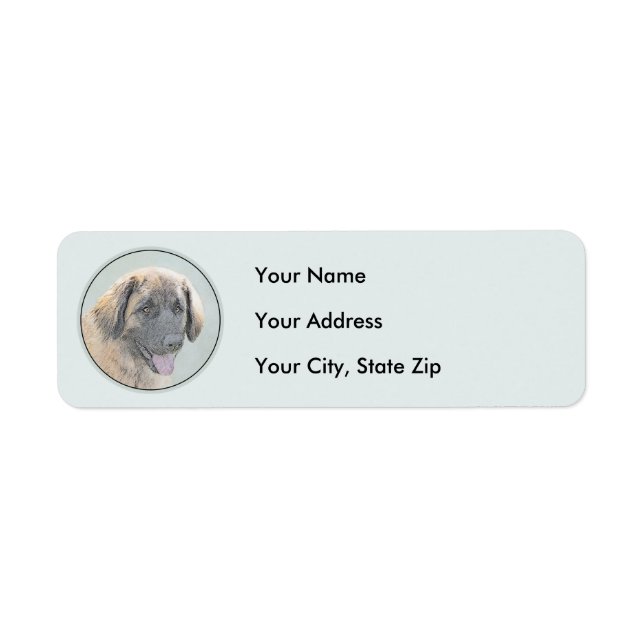 Leonberger Painting - Cute Original Dog Art Label (Front)