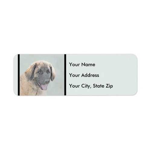 Leonberger Painting _ Cute Original Dog Art Label