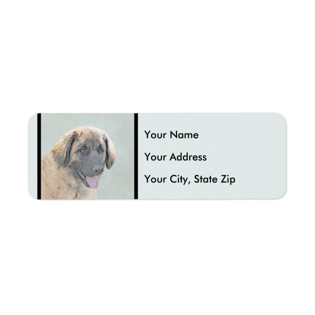 Leonberger Painting - Cute Original Dog Art Label (Front)