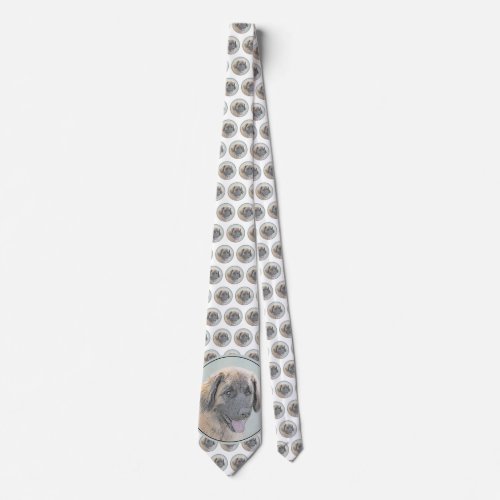 Leonberger Painting _ Cute Original Dog Art Neck Tie